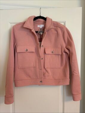 THML Dusty Pink Boxy Button-Up Jacket